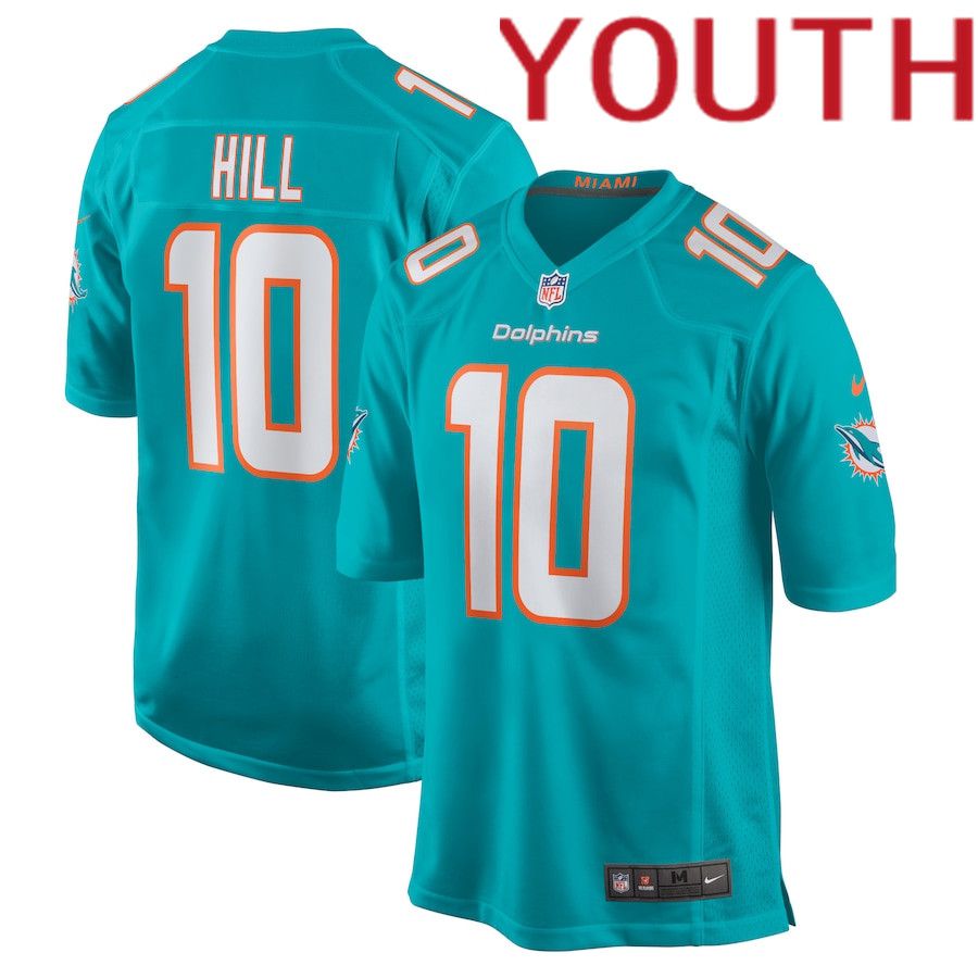 Youth Miami Dolphins 10 Tyreek Hill Nike Aqua Game NFL Jersey
